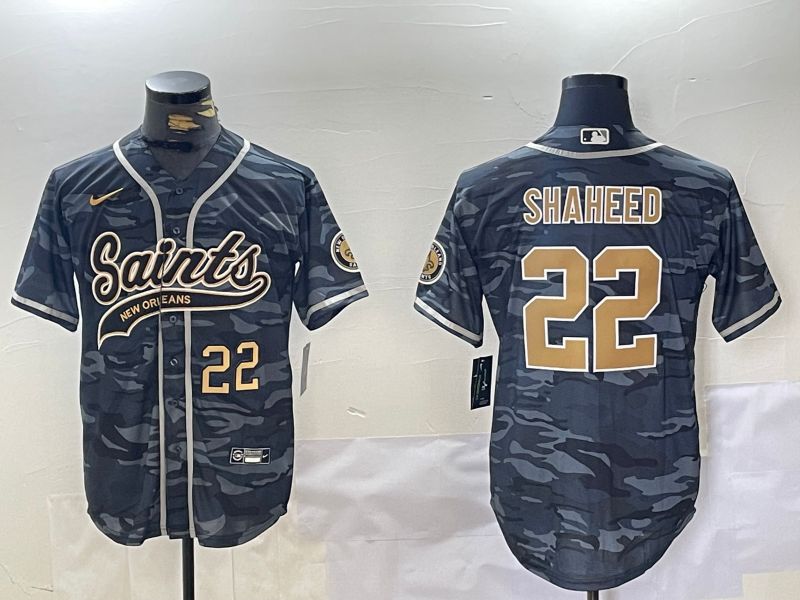 Men New Orleans Saints 22 Shaheed Camo Joint Name 2024 Nike Limited NFL Jersey style 2